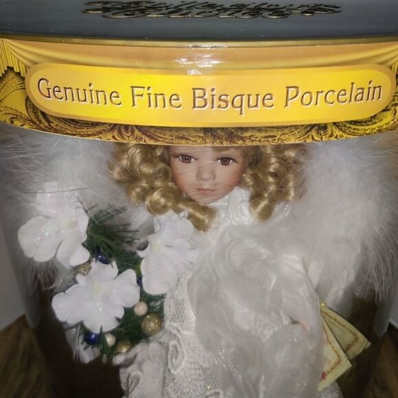 COLLECTOR's CHOICE Fine Bisque Porcelain 14" Winged Fairy Princess Doll. Packagi - Picture 2 of 12